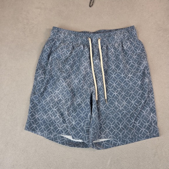 Faherty Shorts Mens Medium Blue Swim Trunks Drawstring Mesh Lined MSU2301-BAT - Picture 1 of 9